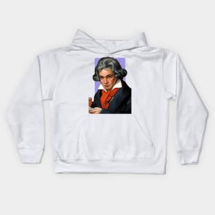 German Composer Ludwig van Beethoven illustration Kids Hoodie